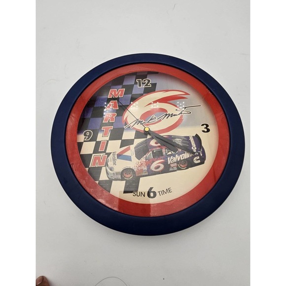 Vintage 90s Mark Martin NASCAR Sun Time Clock RARE #6 Valvoline Racing 90's READ - Picture 6 of 7